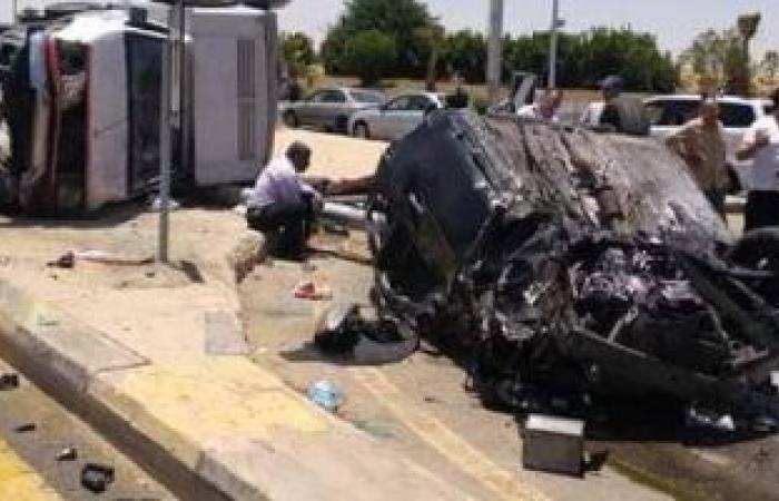 #اليوم السابع - #حوادث - إصابة شخص فى حادث تصادم سيارتين أعلى طريق إسكندرية الصحراوى