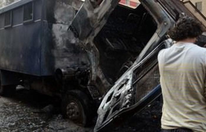 #اليوم السابع - #حوادث - أوناش المرور ترفع حطام حادث انقلاب سيارة أمن مركزى بطريق الواحات الصحراوى