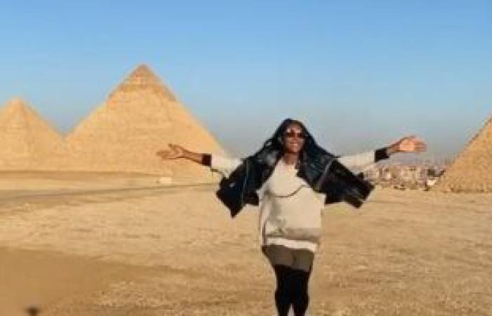 #اليوم السابع - #فن - ناعومى كامبل تزور الأهرامات وتروج للسياحة فى مصر بفيديو على إنستجرام