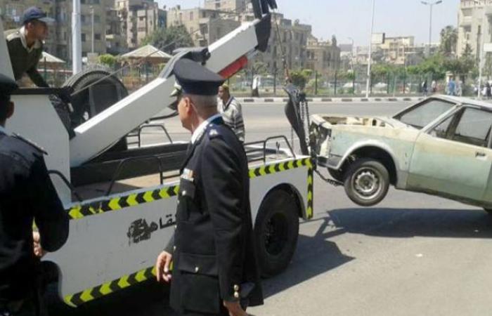الوفد -الحوادث - ونش المرور يرفع 13 مركبة مهملة بشوارع القاهرة موجز نيوز