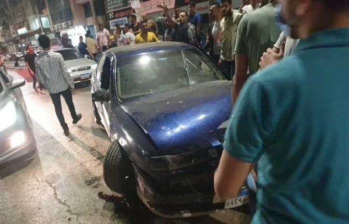 #المصري اليوم -#حوادث - سيارة طائشة تتسبب في إصابة شخص وتحطيم 3 سيارات ببنها موجز نيوز