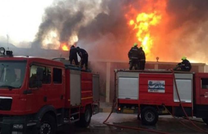 الوفد -الحوادث - اندلاع حريق داخل مبني الصالة المغطاة بنادي طنطا الرياضي موجز نيوز