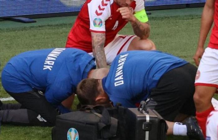 الوفد رياضة - سقوط إريسكن نجم الدنمارك مغشيًا عليه خلال مباراة فنلندا موجز نيوز